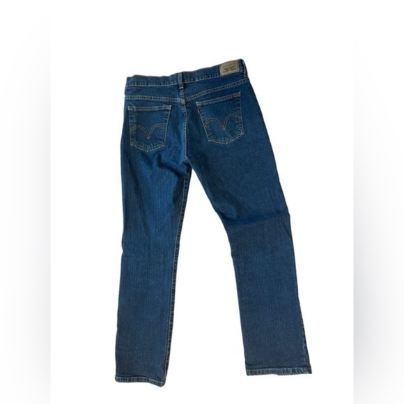 Levi’s 505 Straight Leg Mid Rise Classic Dark Wash Jeans size 8 Short - Picture 5 of 9